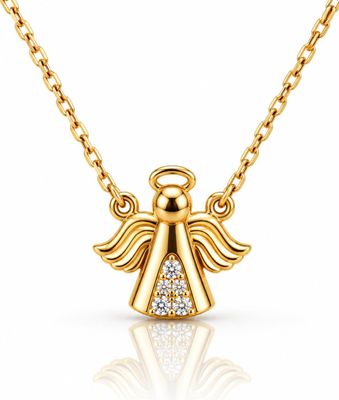 Goldkette mit Engel mit Herz und Steine Zirkonia Echt-Gold 585 14 karat TONSC0207A730 Engelkette Goldkette mit Engel mit Herz und Steine Zirkonia Echt-Gold 585 14 karat TONSC0207A730 Engelkette