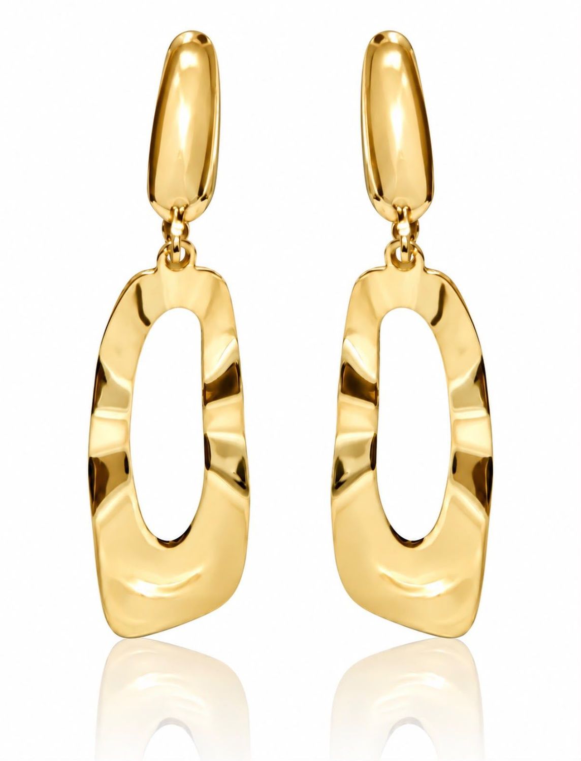 Ohrringe Groß Orhanänger Gold Lang 48mm Gold 585 / 14k Modern Women TONSC288A745 Ohrringe Groß Orhanänger Gold Lang 48mm Gold 585 / 14k Modern Women TONSC288A745