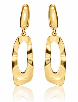 Ohrringe Groß Orhanänger Gold Lang 48mm Gold 585 /  14k Modern Women TONSC288A745