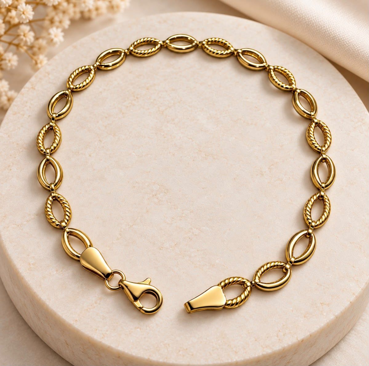 Armband Armkette 585 Gold Fein Elegant 18,5 cm lang Karabinerverschluß TONSC315B745 Armband Armkette 585 Gold Fein Elegant 18,5 cm lang Karabinerverschluß TONSC315B745