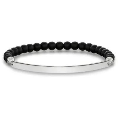 Thomas Sabo Armkette Schwarz Silber zum gravieren Silber Armkette mit Kugeln Namenskette verstellbar LBA0001-023-11-L17,5 Thomas Sabo Armkette Schwarz Silber zum gravieren Silber Armkette mit Kugeln Namenskette verstellbar LBA0001-023-11-L17,5