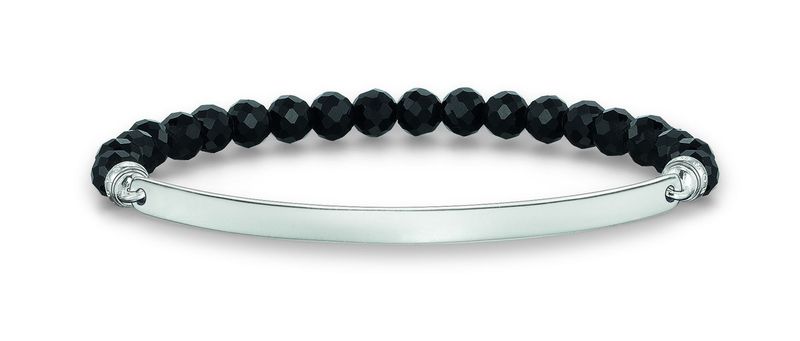 Thomas Sabo Zugband Onyx faccetierte Kugeln Gravierbar Silber LBA0001-840-11-L17,5 Thomas Sabo Zugband Onyx faccetierte Kugeln Gravierbar Silber LBA0001-840-11-L17,5