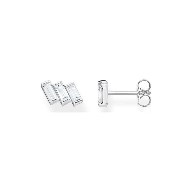Thomas Sabo Ohrstecker Eckig mit Zirkonia Silberfarben