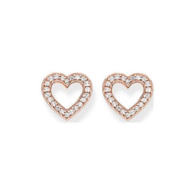 Thomas Sabo Herz Ohrstecker rosefarben mit Steinen Thomas Sabo Herz Ohrstecker rosefarben mit Steinen