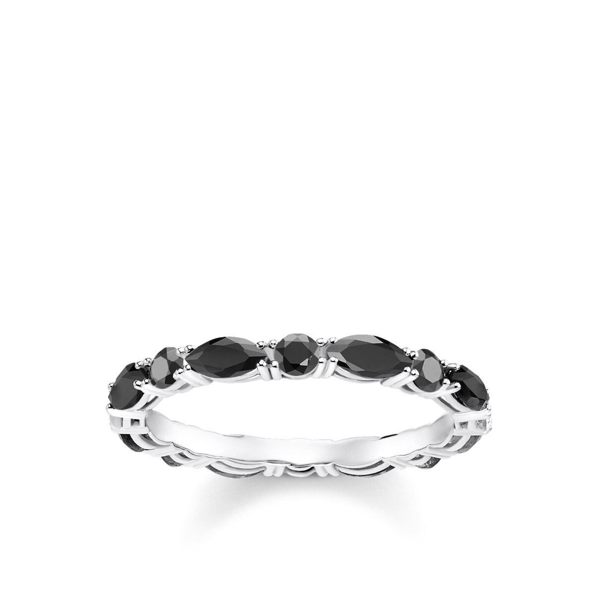 Thomas Sabo Ring (54) Schwarze Steine Silberfarben Thomas Sabo Ring (54) Schwarze Steine Silberfarben