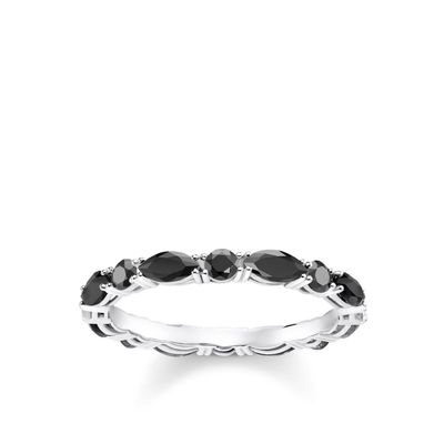 Thomas Sabo Ring (54) Schwarze Steine Silberfarben Thomas Sabo Ring (54) Schwarze Steine Silberfarben