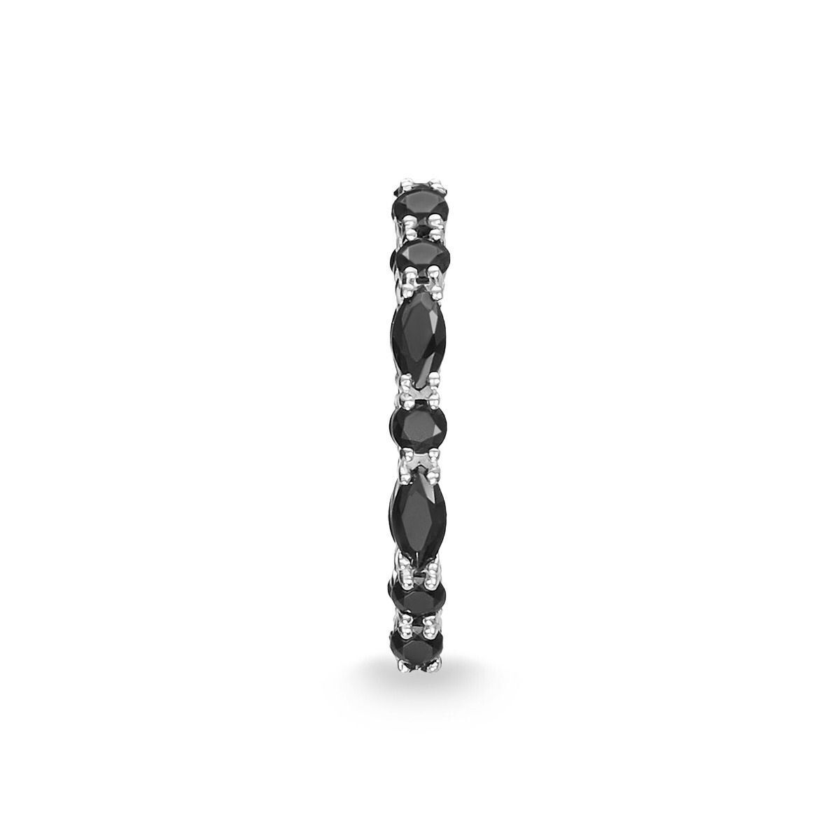Thomas Sabo Ring (54) Schwarze Steine Silberfarben