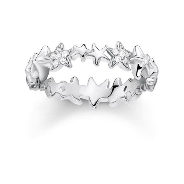 Thomas Sabo Ring (52) Seesterne Weisse Steine Silberfarben Thomas Sabo Ring (52) Seesterne Weisse Steine Silberfarben