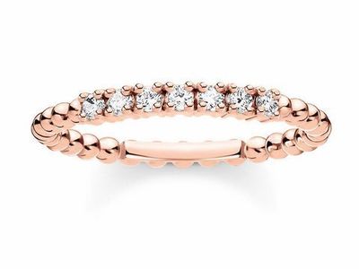 Thomas Sabo Ring (52) Kugeln mit Weissen Steinen Roségold Thomas Sabo Ring (52) Kugeln mit Weissen Steinen Roségold
