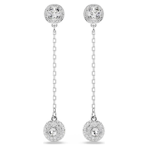 Swarovski Una Angelic Drop-Ohrhänger Rundschliff, Weiß, Rhodiniert Swarovski Una Angelic Drop-Ohrhänger Rundschliff, Weiß, Rhodiniert