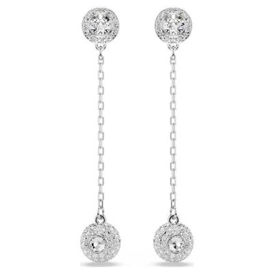 Swarovski Una Angelic Drop-Ohrhänger Rundschliff, Weiß, Rhodiniert Swarovski Una Angelic Drop-Ohrhänger Rundschliff, Weiß, Rhodiniert