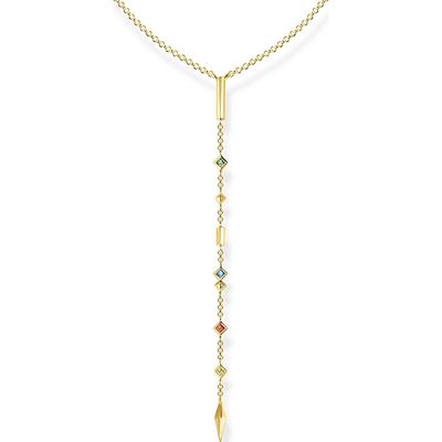 Thomas Sabo Y-Kette Bunte Farbsteine Silber Goldfarben Thomas Sabo Y-Kette Bunte Farbsteine Silber Goldfarben