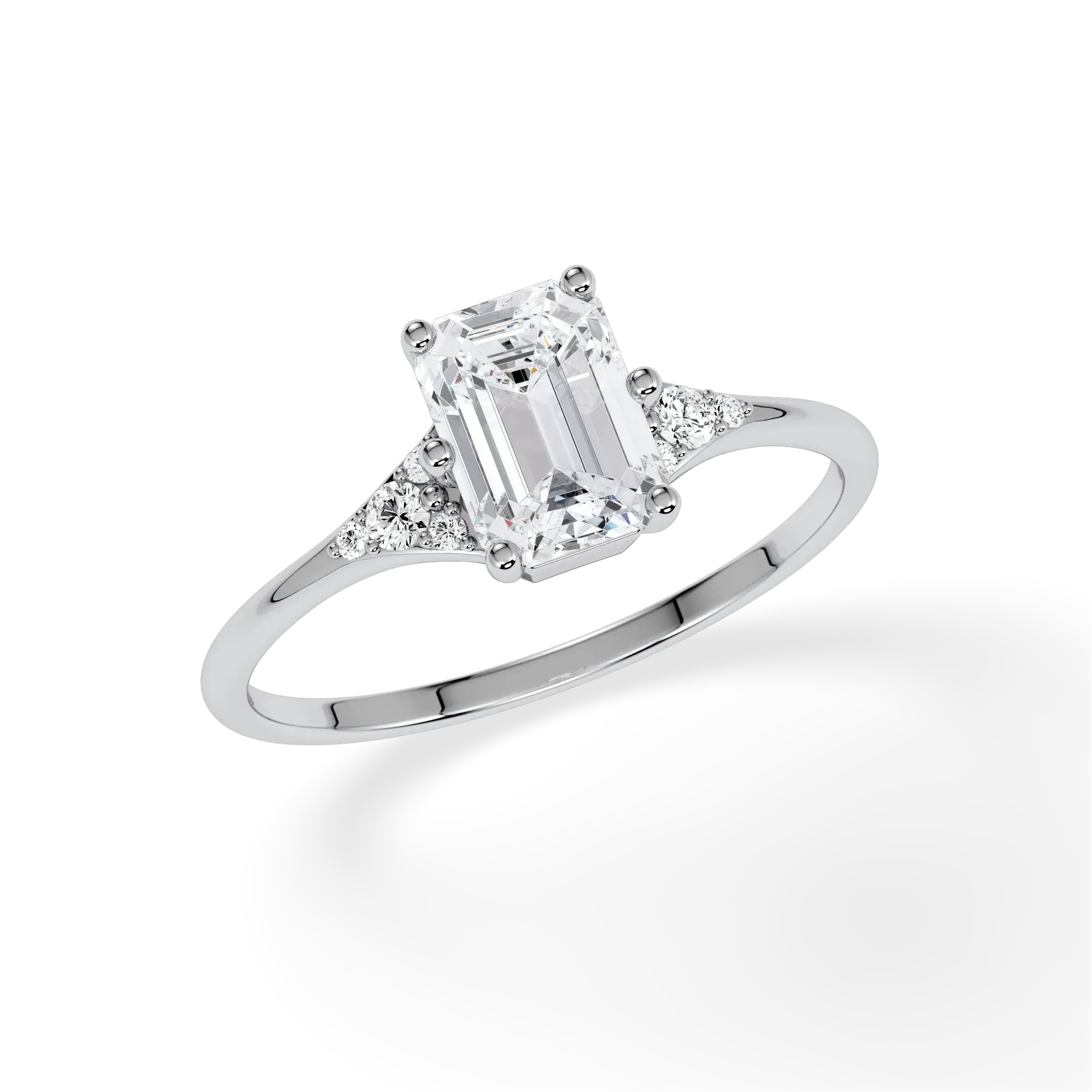 Verlobungsring Weissgold Gelbgold Rosegold 585 Gold Antragsring Damenring Emeralde mit ca. 1,08 ct. r, vs - LAB & e, vs2 - LAB