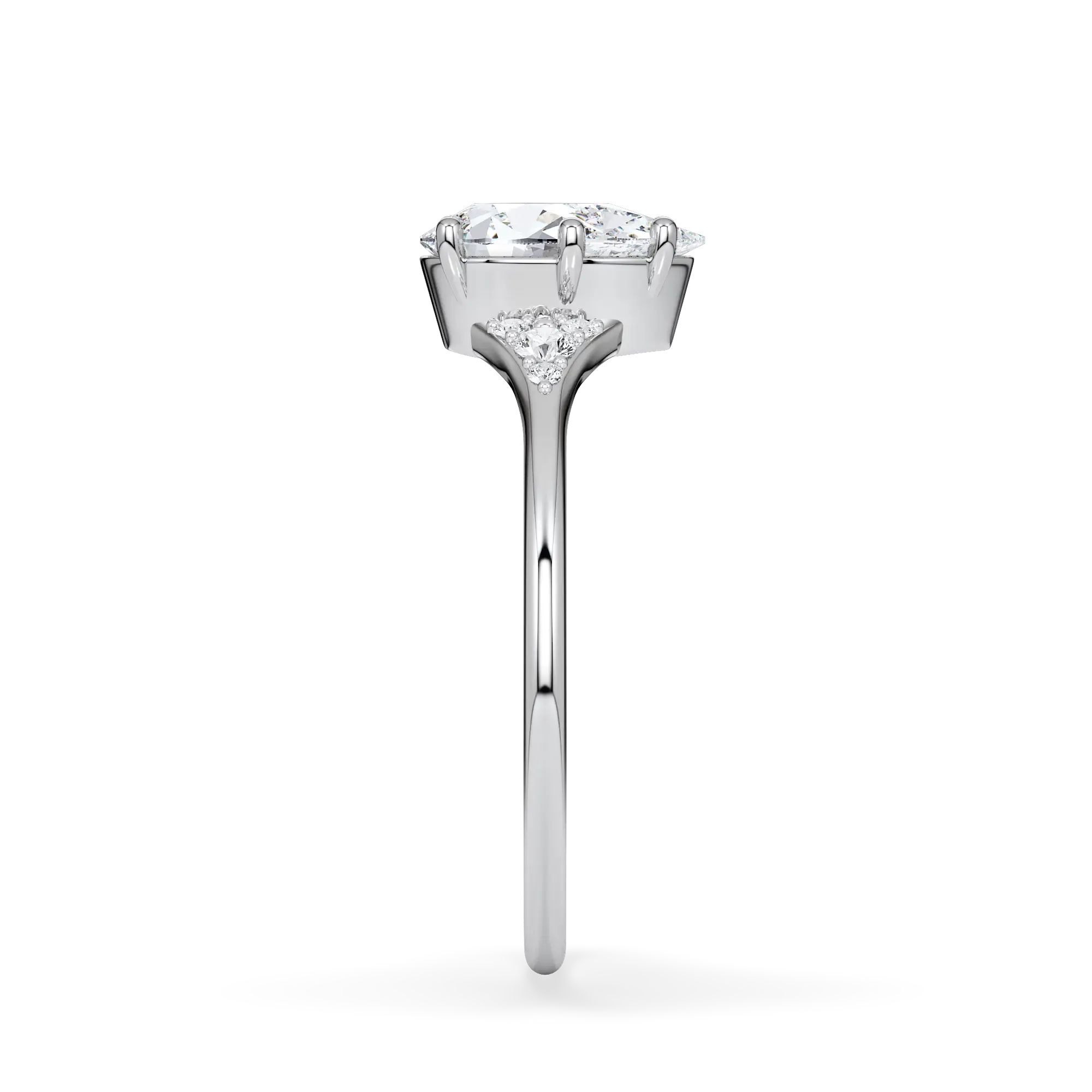 Verlobungsring Tropfen Weissgold  mit ca. 1,08 ct. r, vs - LAB