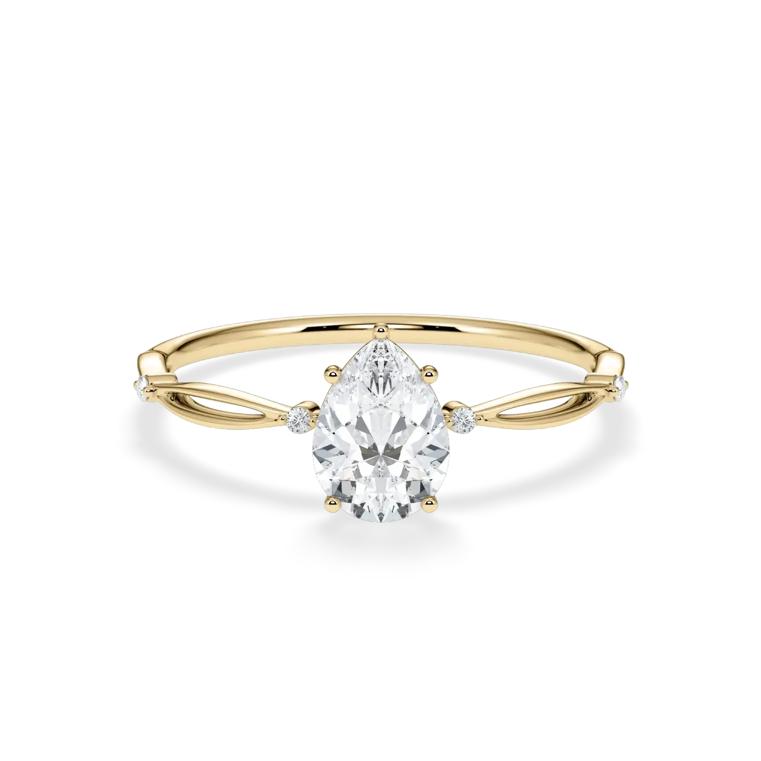 Verlobungsring Verlobungsring Gelbgold 585 Tropfen mit ca. 0,52 ct. Verlobungsring Verlobungsring Gelbgold 585 Tropfen mit ca. 0,52 ct.