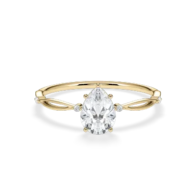 Verlobungsring Verlobungsring Gelbgold 585 Tropfen mit ca. 0,52 ct. Verlobungsring Verlobungsring Gelbgold 585 Tropfen mit ca. 0,52 ct.