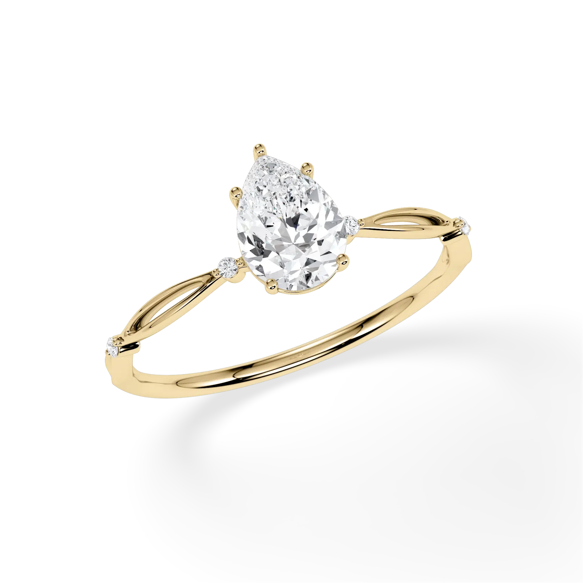 Verlobungsring Verlobungsring  Gelbgold 585 Tropfen mit ca. 0,52 ct.