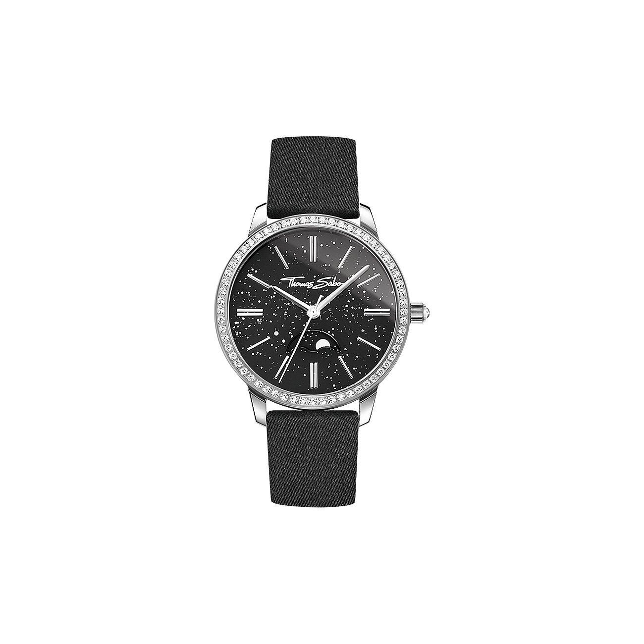 Thomas Sabo WA0327-209-203-33MM Damenuhr Lederband Silber mit Steinen Thomas Sabo WA0327-209-203-33MM Damenuhr Lederband Silber mit Steinen