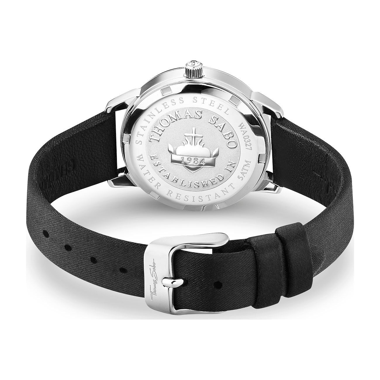 Thomas Sabo WA0327-209-203-33MM Damenuhr Lederband Silber mit Steinen