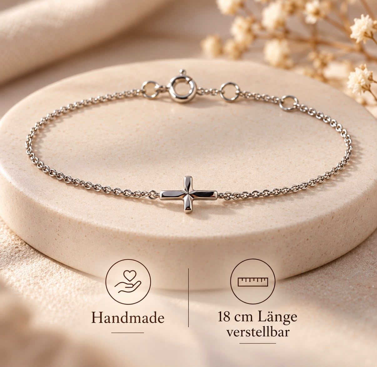 Armband Armkette mit Kreuz Weissgold 16-18cm verstellbar 585 Gold TONSC.187A560 Armband Armkette mit Kreuz Weissgold 16-18cm verstellbar 585 Gold TONSC.187A560