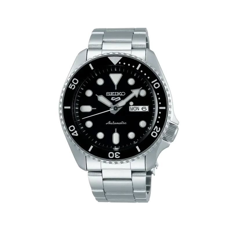 Herrenuhr Seiko 5 Sports SRPD55K1 schwarze Lünette Automatik Stahlband Herrenuhr Seiko 5 Sports SRPD55K1 schwarze Lünette Automatik Stahlband