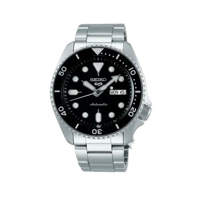 Herrenuhr Seiko 5 Sports SRPD55K1 schwarze Lünette Automatik Stahlband Herrenuhr Seiko 5 Sports SRPD55K1 schwarze Lünette Automatik Stahlband