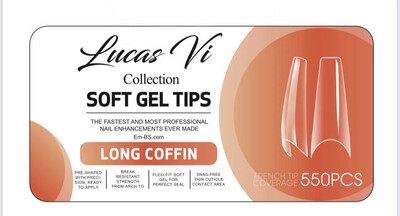 Long Coffin - Soft Gel Tips - Lucas Vi Collection