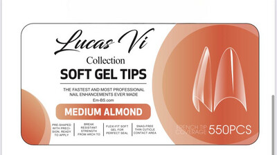 Medium Almond - Soft Gel Tips - Lucas Vi Collection