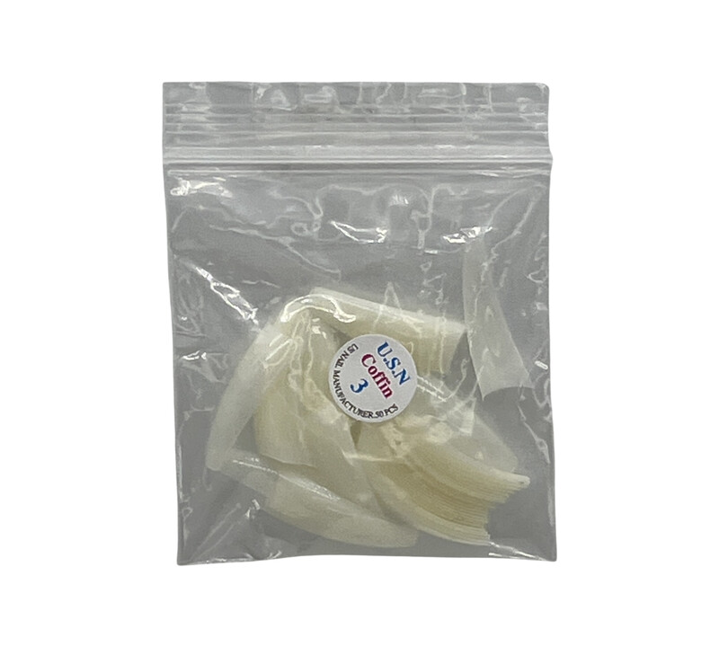 U.S.N Straight Coffin Natural Nail Tip #3
