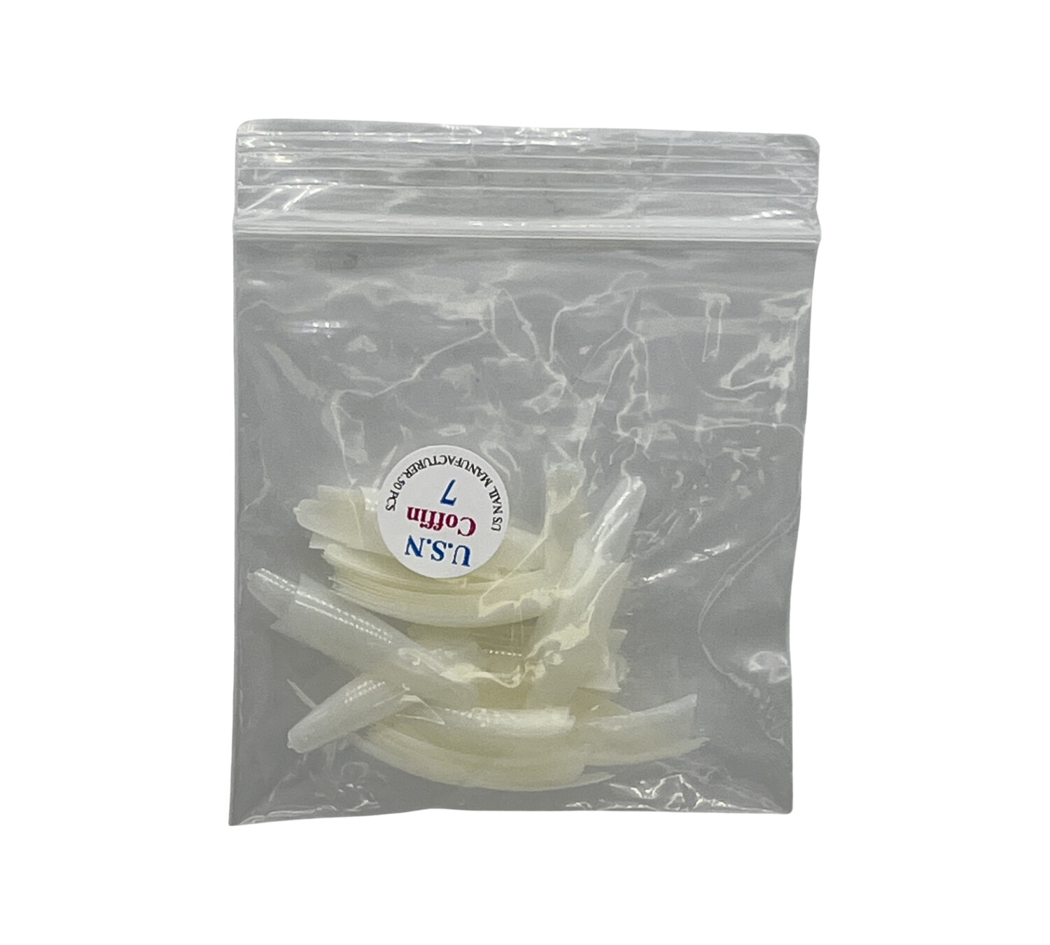 U.S.N Straight Coffin Natural Nail Tip #7