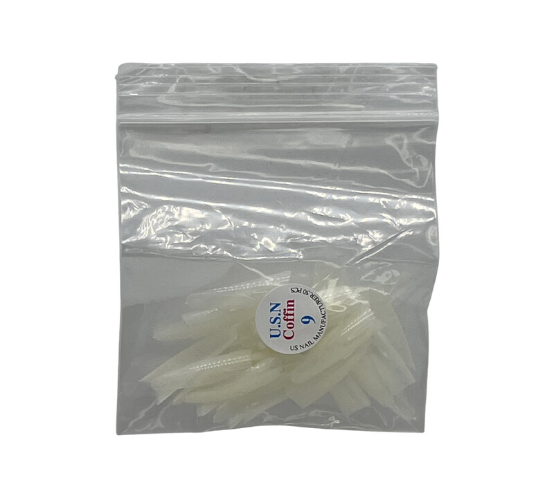 U.S.N Straight Coffin Natural Nail Tip #9