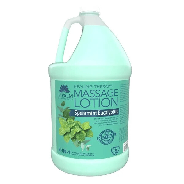 LAPALM Healing Therapy Massage Lotion - Spearmint Eucalyptus, 1 Gallon