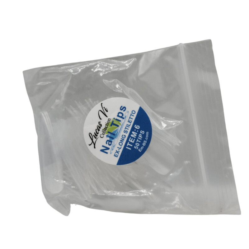 Lucas Vi Soft Gel Extension Clear Tips - Extra Long Stiletto #6