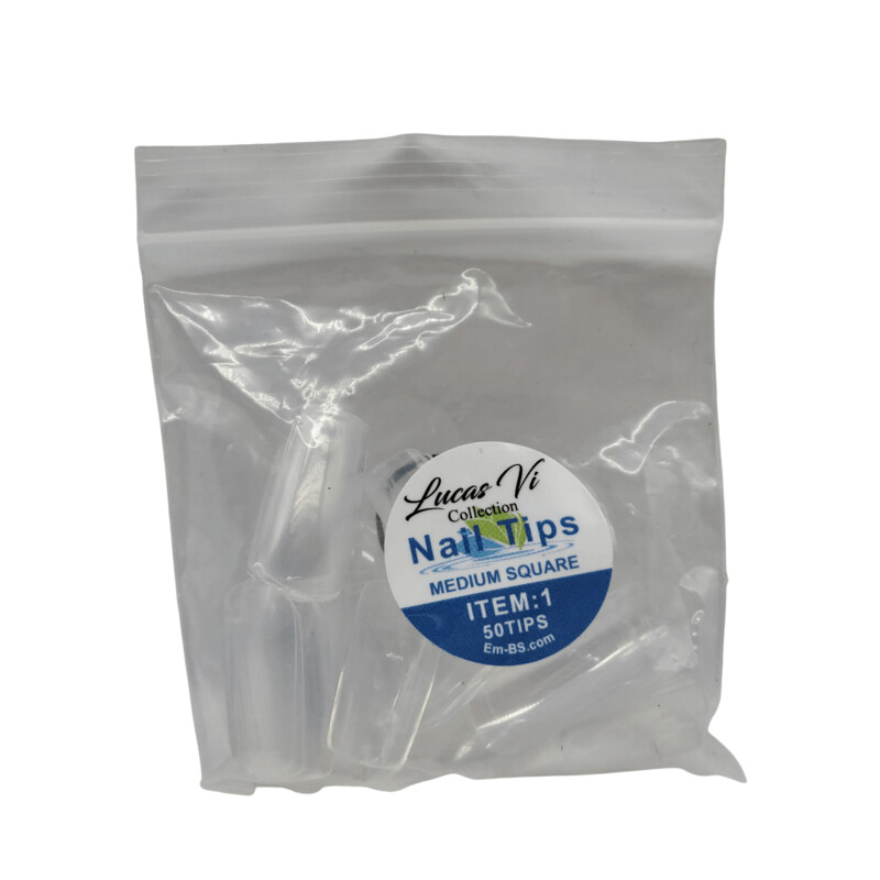 Lucas Vi Soft Gel Extension Clear Tips - Medium Square #1