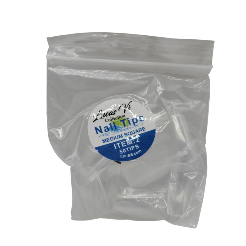 Lucas Vi Soft Gel Extension Clear Tips - Medium Square #2