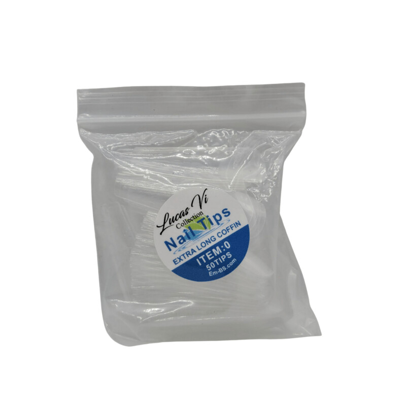 Lucas Vi Soft Gel Extension Clear Tips - Extra Long Coffin #0