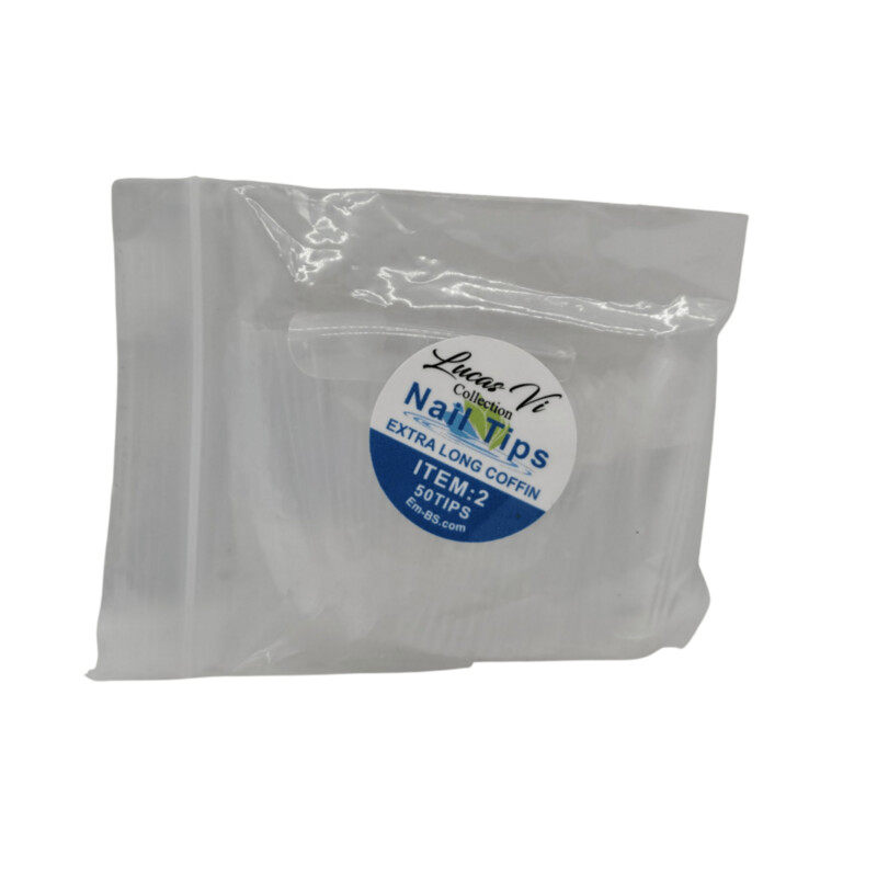Lucas Vi Soft Gel Extension Clear Tips - Extra Long Coffin #2