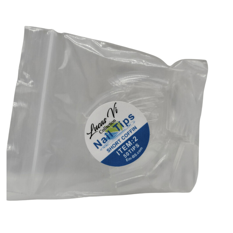 Lucas Vi Soft Gel Extension Clear Tips - Short Coffin #2