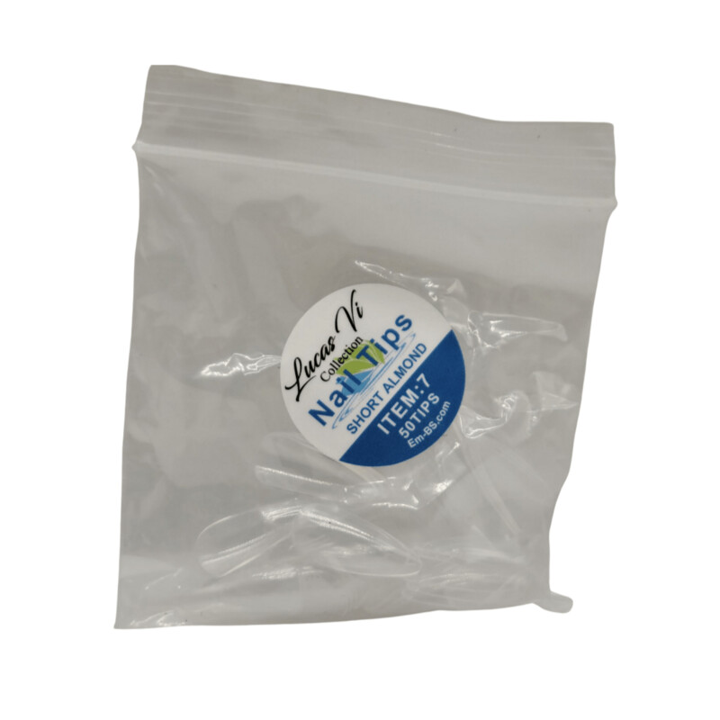 Lucas Vi Soft Gel Extension Clear Tips - Short Almond #7