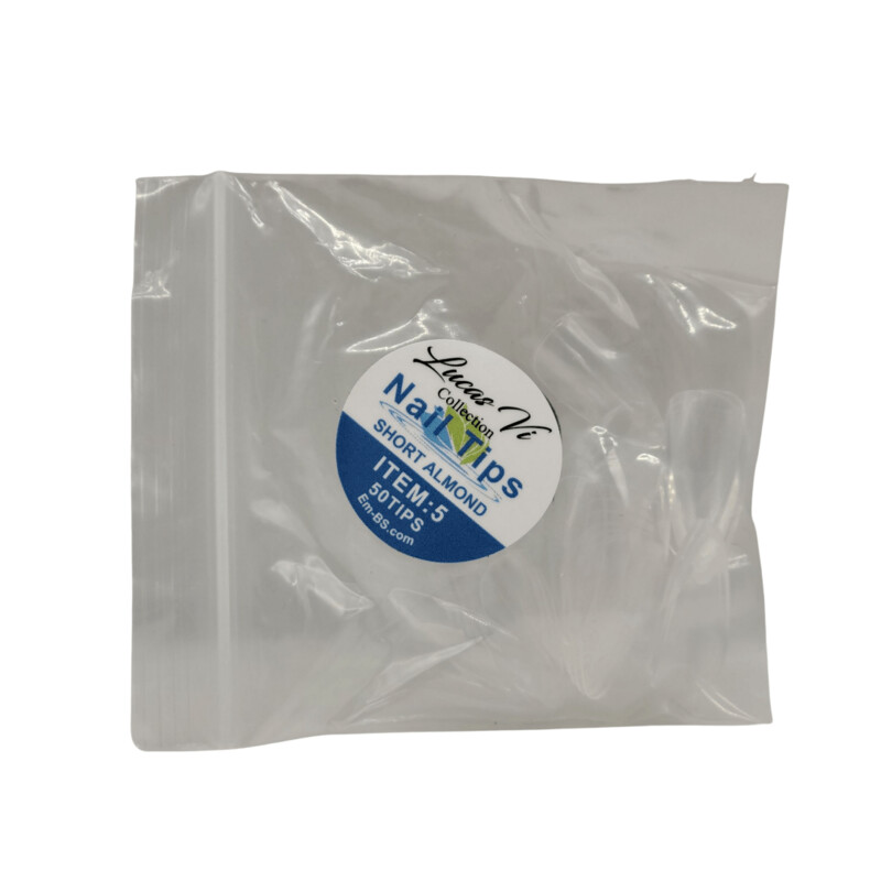 Lucas Vi Soft Gel Extension Clear Tips - Short Almond #5