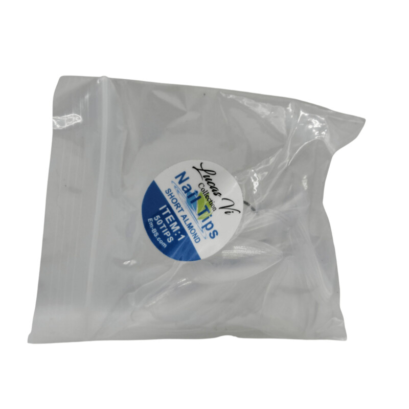 Lucas Vi Soft Gel Extension Clear Tips - Short Almond #1