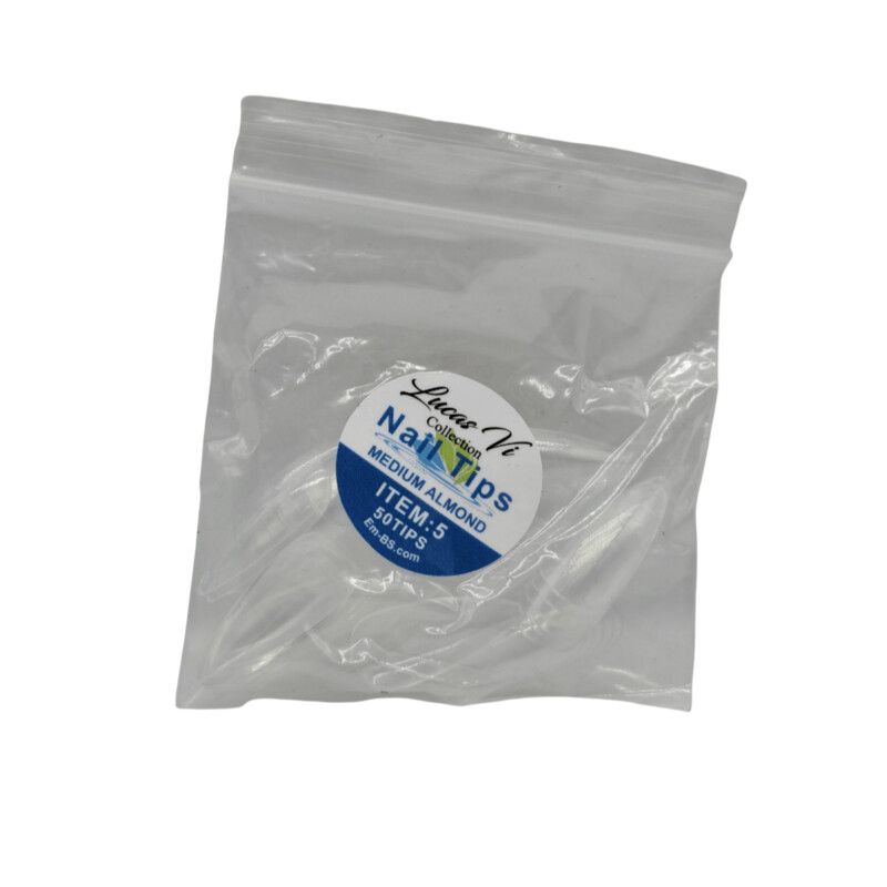Lucas Vi Soft Gel Extension Clear Tips - Medium Almond  #5