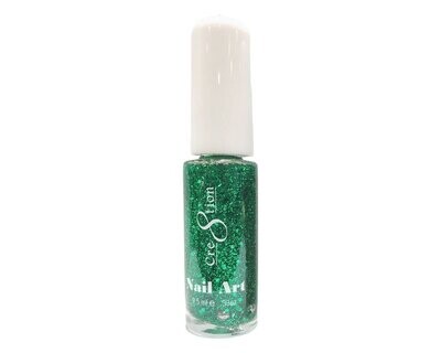 Cre8tion Nail Art Striper (Lacquer) - Green Glitter