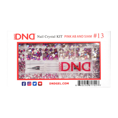 DND Nail Crystal Kit Pink AB And Siam #13