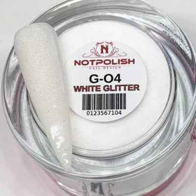 NOTPOLISH 2 in 1 - G04 White Glitter - Heavenly Glow Powder