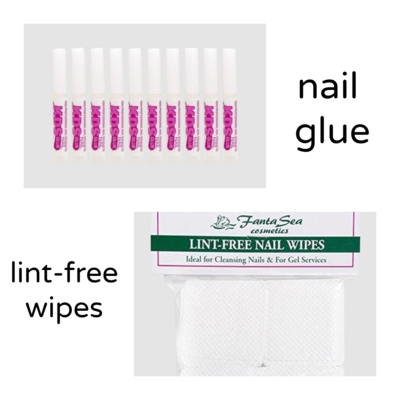 Nail Tip Glue & Wipes