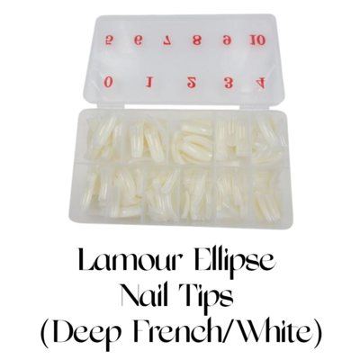 Lamour White Ellipse Nail Tips