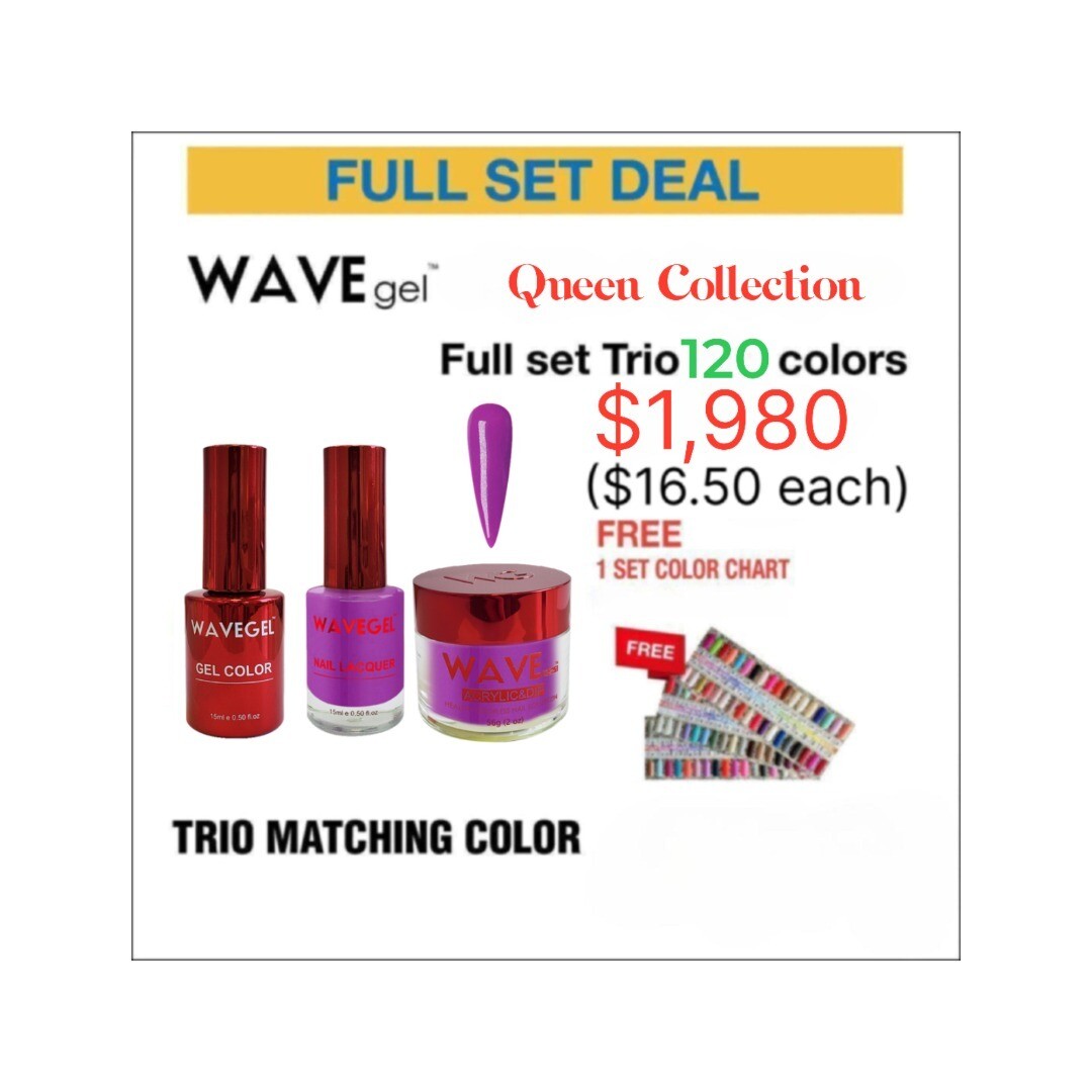 Wavegel Queen FULL Collection - 120 colors - FREE COLOR CHART - $16.50 each