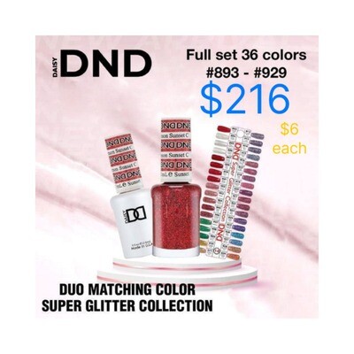 DND 2023 Super Glitter Full Collection - FREE COLOR CHART - 36 Colors - $6 each