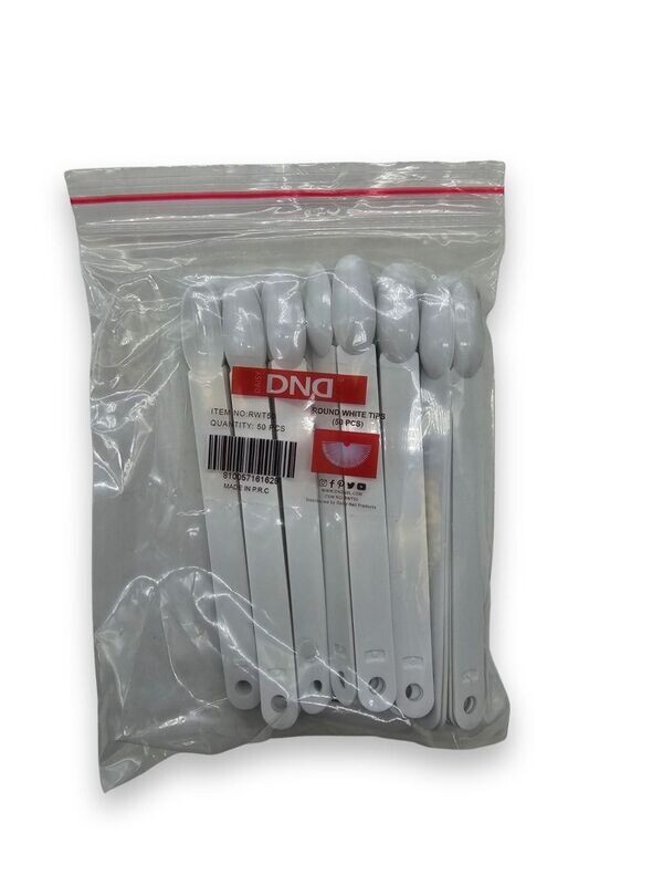 White Round Tip Swatch - 50pcs with O-Ring